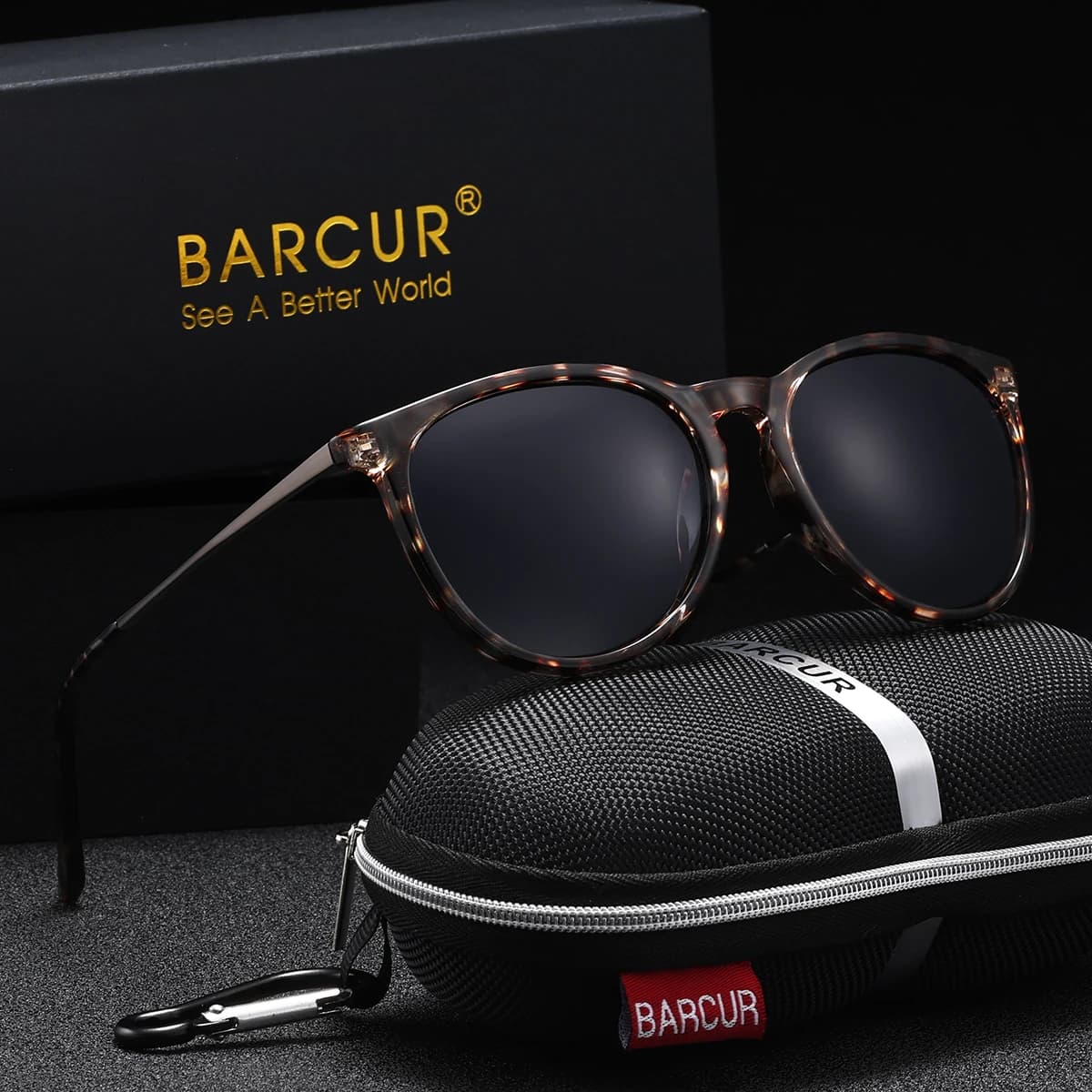 BARCUR-Lunettes de soleil polarisées pour femmes, design de marque, à la mode, monture en plastique 
