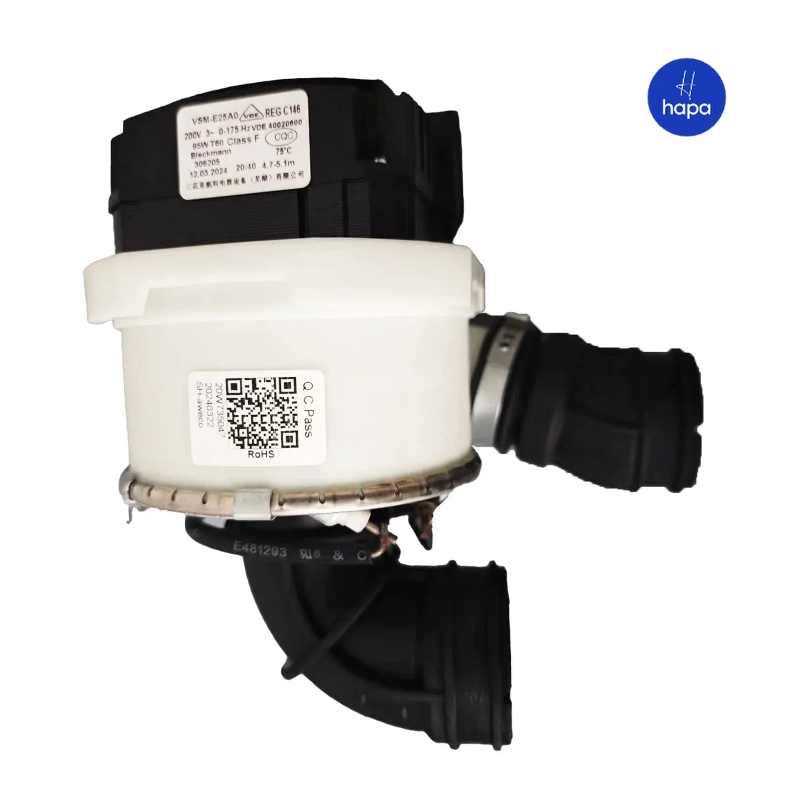 VSM-E25A0 BLECKMANN nouvelle pompe de circulation pour lave-vaisselle 11001012000010 REG C146 pour M