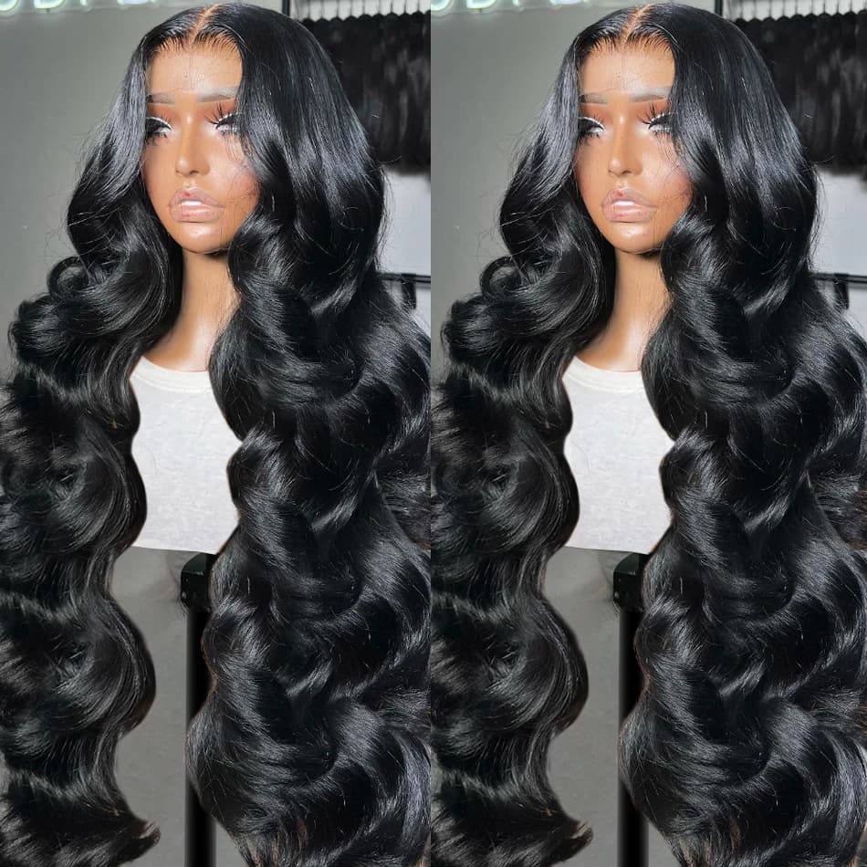 Perruque Lace Front Wig Body Wave Brésilienne Naturelle, Cheveux Humains, Sans Colle, 30 32 34 Pouce
