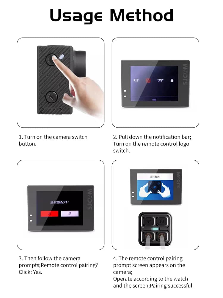 SJCAM télécommande Selfie bâton monopode en aluminium pour SJCAM C300 SJ6 SJ7 Star SJ8PRO SJ8PLUS SJ