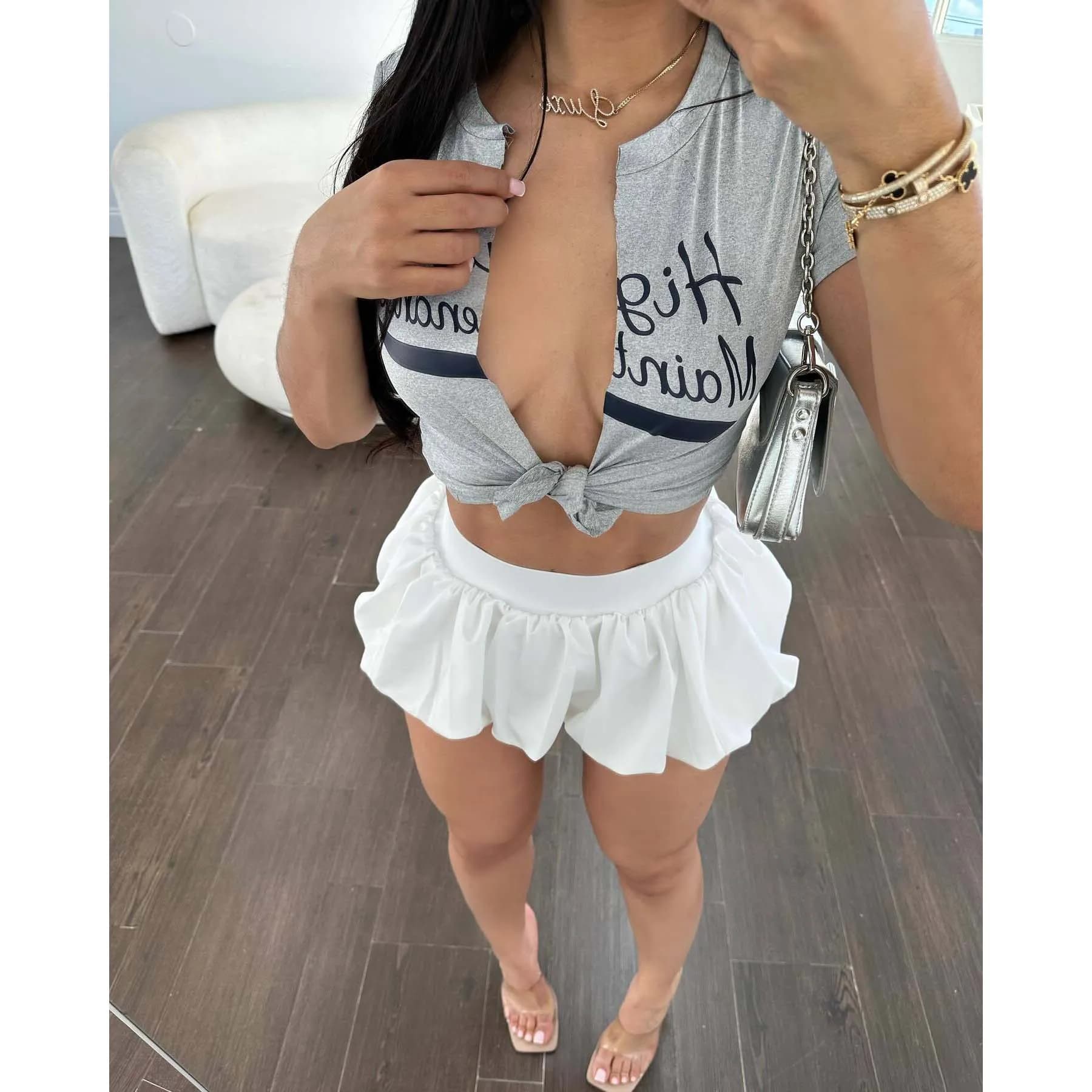 Mini jupe sexy bouffante pour femmes, Streetwear Y2K, Vêtements d'été, Taille haute, Crayon court, J