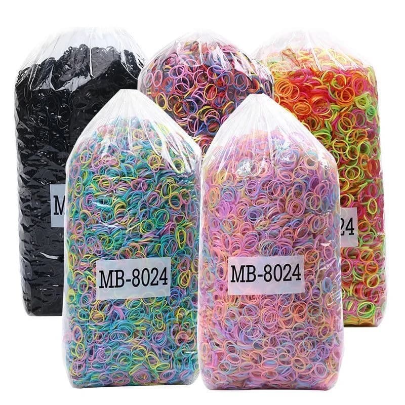 1000 pièces bandes de cheveux jetables colorées filles élastique en caoutchouc enfants élastique pou