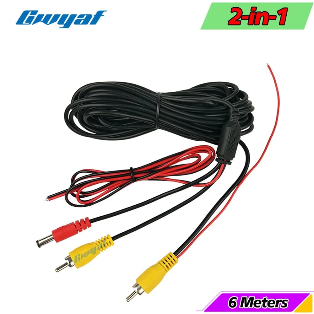 Câble vidéo pour caméra de recul pour voiture de stationnement universel 6M/10M, câble d'extension v
