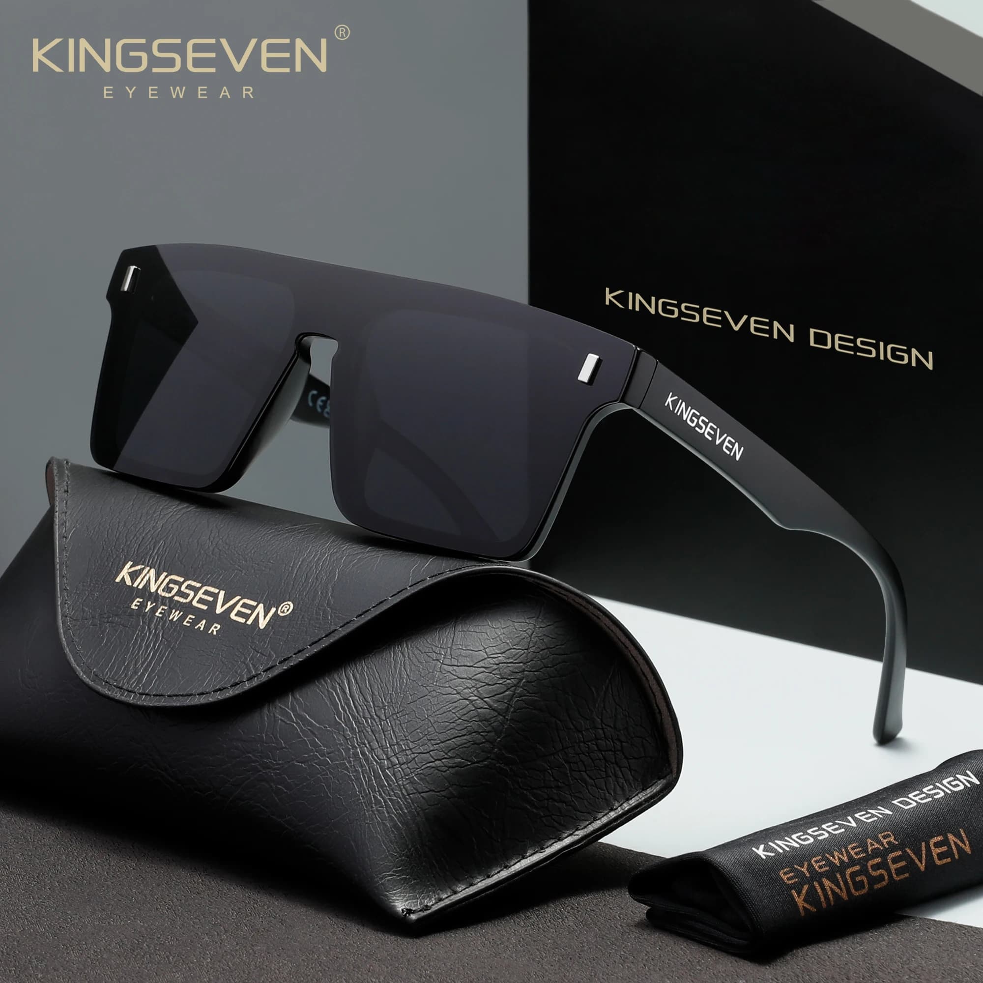 KINGSEVEN Lunettes de soleil pour hommes et femmes, anti-éblouissement, polarisées, UV400, lunettes 