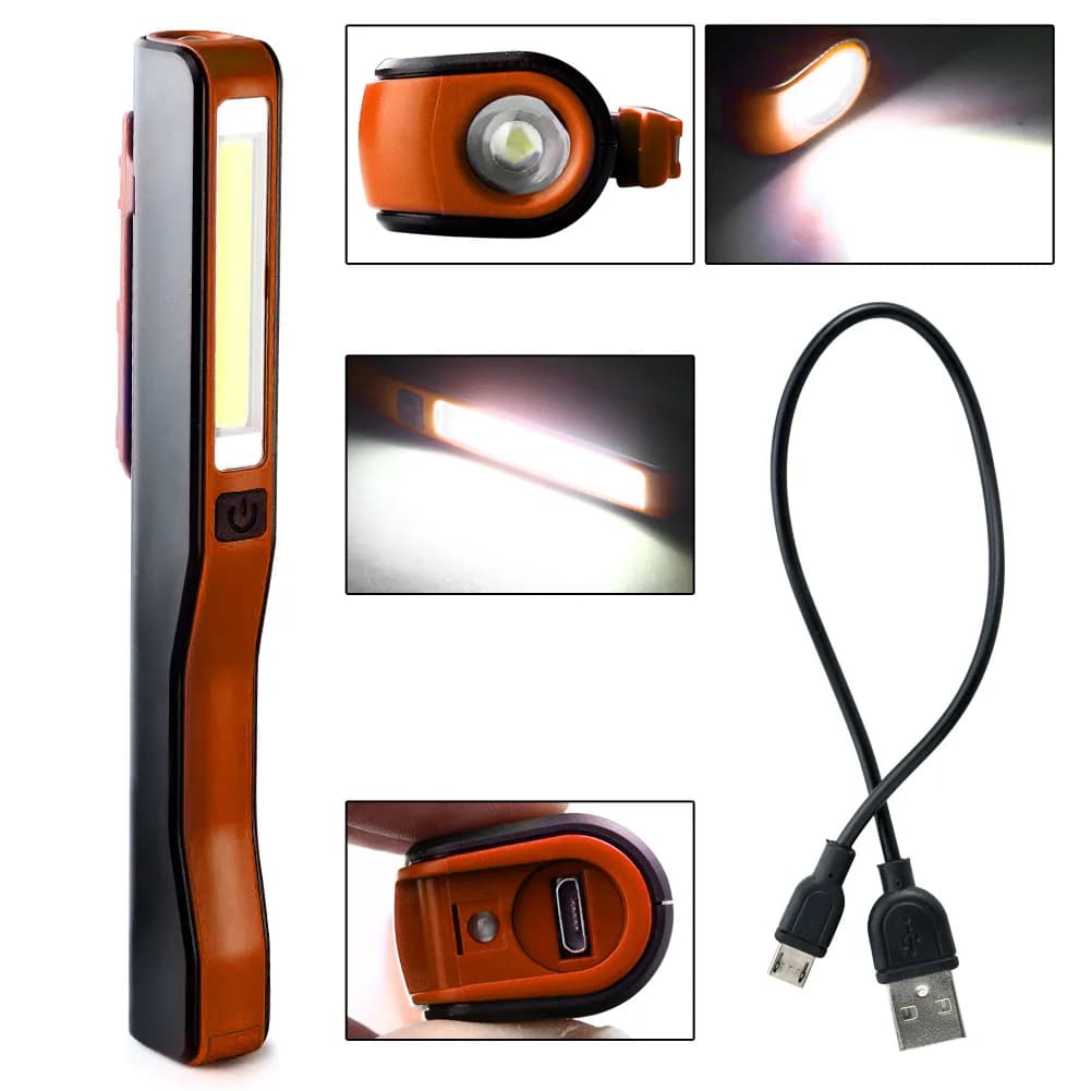 Puissante lampe de travail LED COB pour voiture, Garage, mécanicien, stylo magnétique Rechargeable p