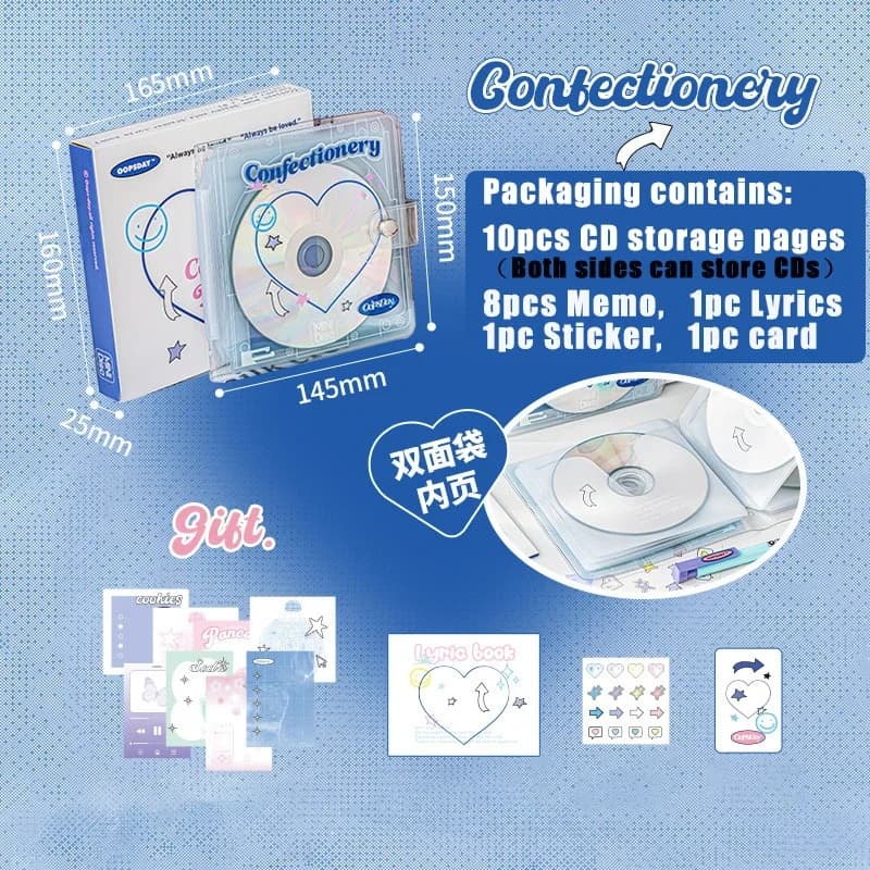 Étui rigide pour CD de 20 capacités, organisateur de classeur d'album Kpop Idol, classeur de DVD de 