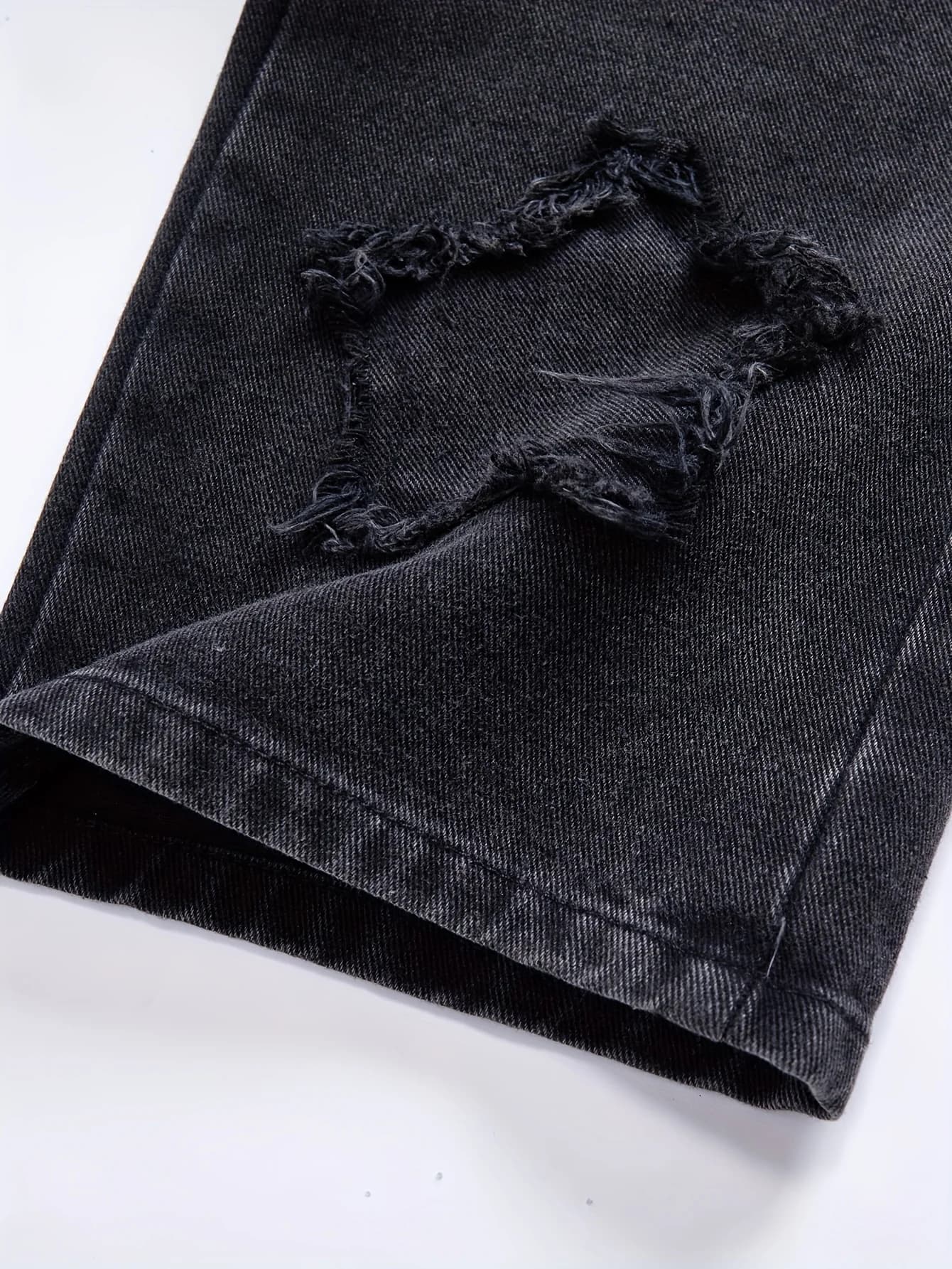 Pantalon en Denim à jambes droites pour filles, tissu délavé Y2K, motif cinq étoiles, Patchwork, pol