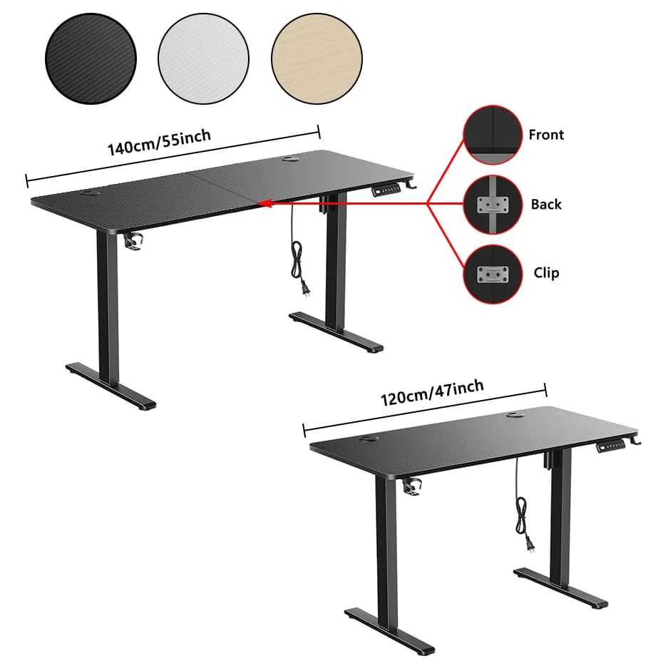 Bureau électrique à mouvement réglable en hauteur, Table d'ordinateur moderne, ascenseur motorisé, b