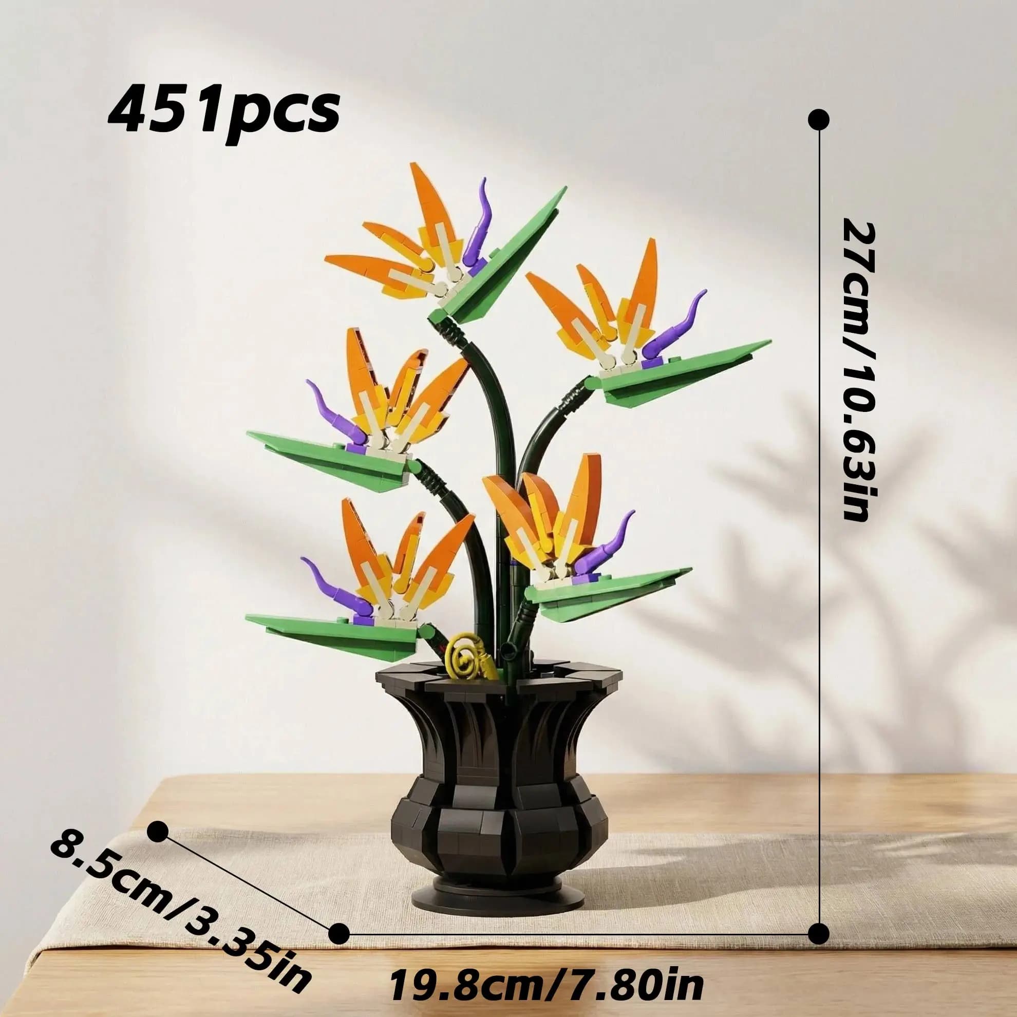 Blocs d'assemblage Lucky Red Plum, blocs de construction de bouquet DIY avec vase, blocs de construc