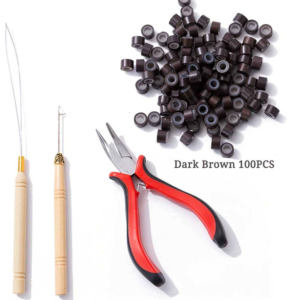 Kit d'outils pour extensions de cheveux, pince à extensions de cheveux i-tip, crochet de traction, d