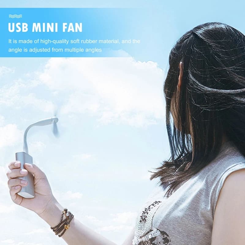 Mini ventilateur USB créatif Portable, ventilateur de refroidissement Flexible et pliable et lumière