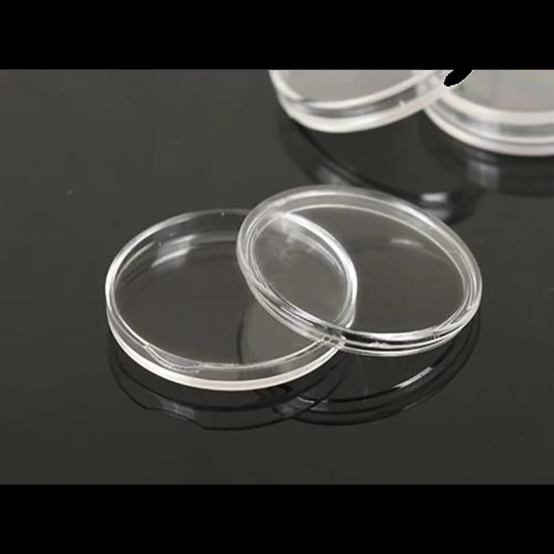 Porte-monnaie en plastique Transparent 16-46mm, 20 pièces/lot, présentoir de Capsules, étuis de Coll