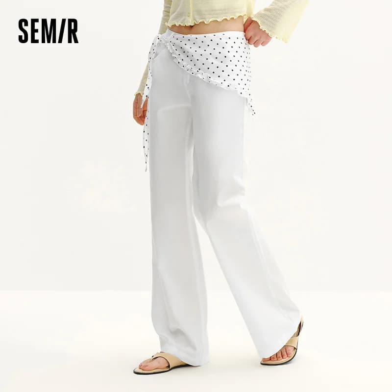 Pantalon femme Semir Polka 2026 à pois, coupe ample évasée, style urbain décontracté, doux et confor
