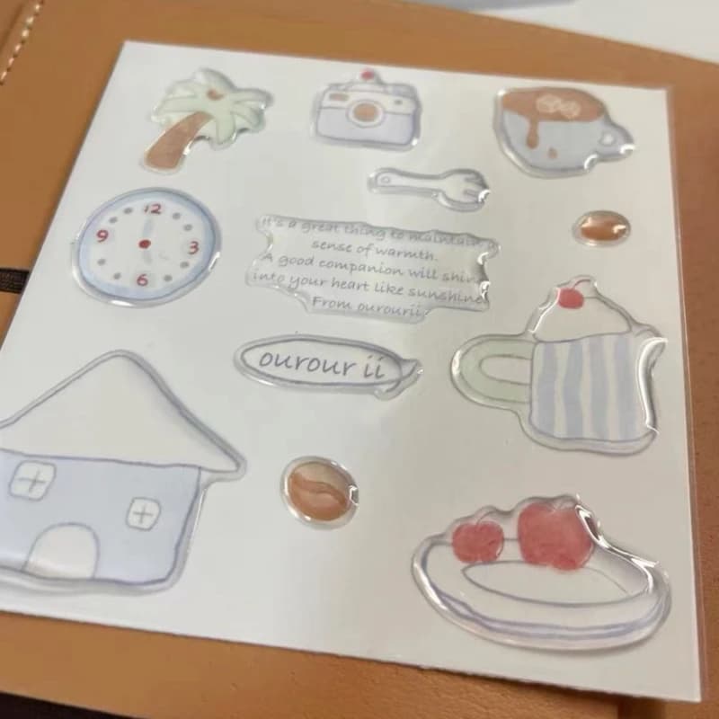 Autocollants en Relief de gelée de maison de dessin animé mignon de style coréen Ins-autocollant en 