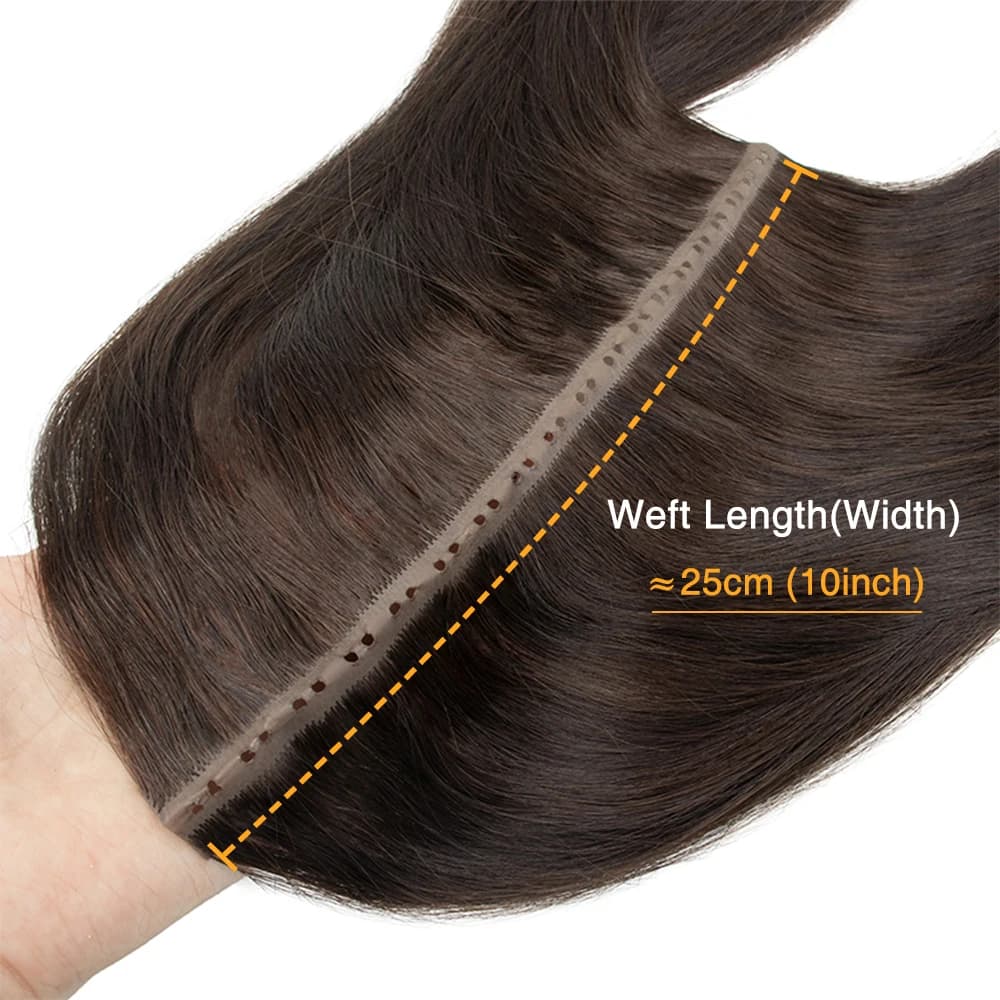 Extensions de cheveux naturels Butterfly Weft, invisibles, en PU plat avec trous, double languette, 