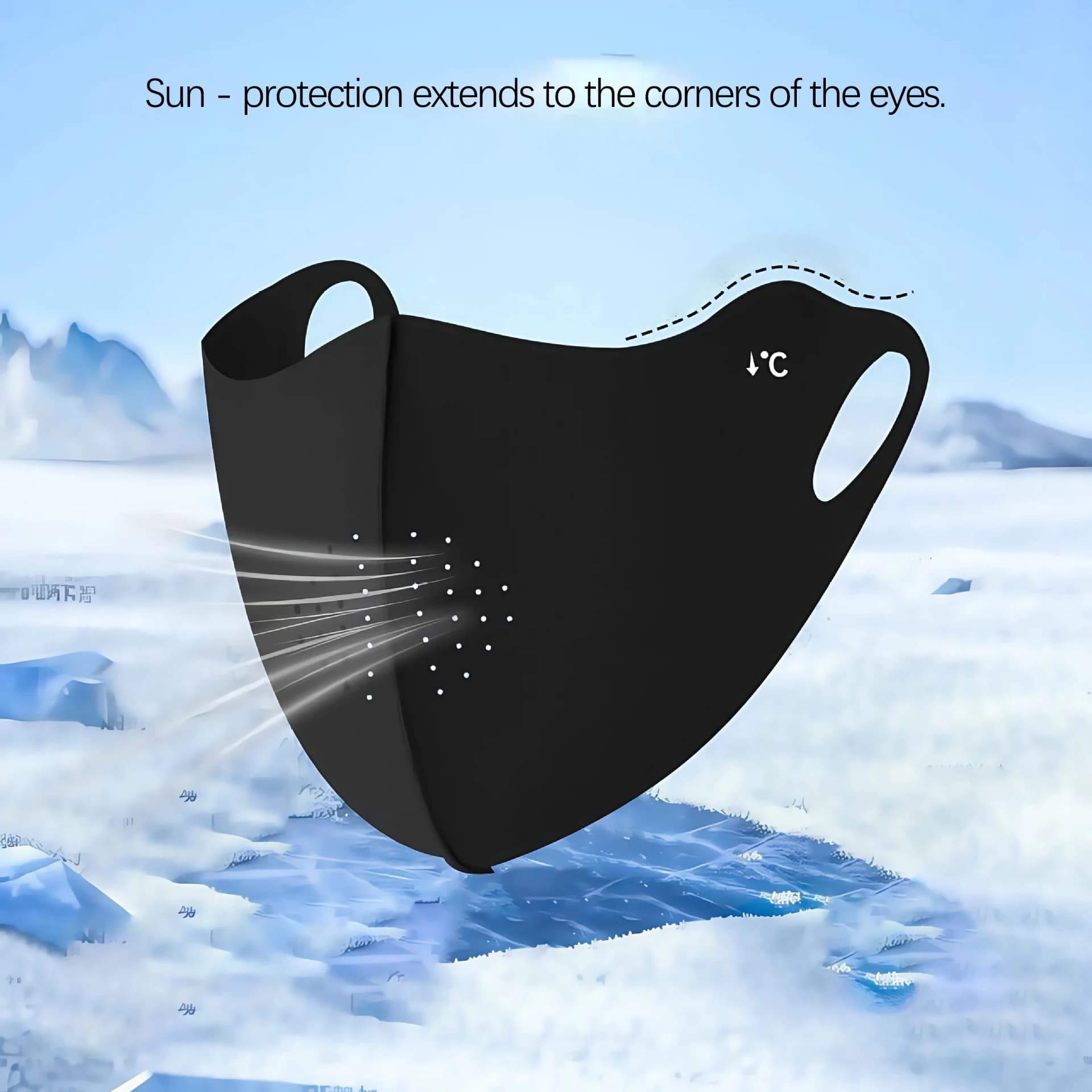 Masque Rafraîchissant en Soie Glacée pour Femme et Homme – Protection Solaire Légère, Lavable et Res