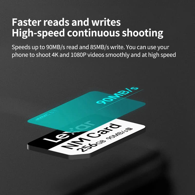 100% carte d'origine Lexar NM 256GB 128GB carte mémoire vitesse de lecture jusqu'à 90 mo/s Nano Micr