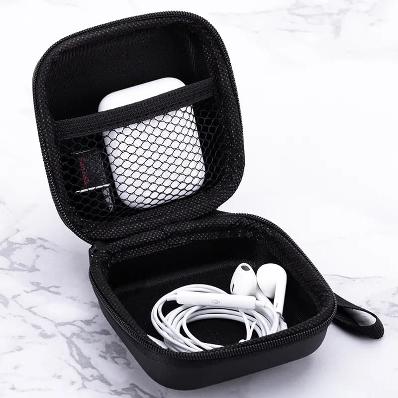 Boîte multifonctionnelle Portable EVA pour écouteurs Mini lampe de poche Cob