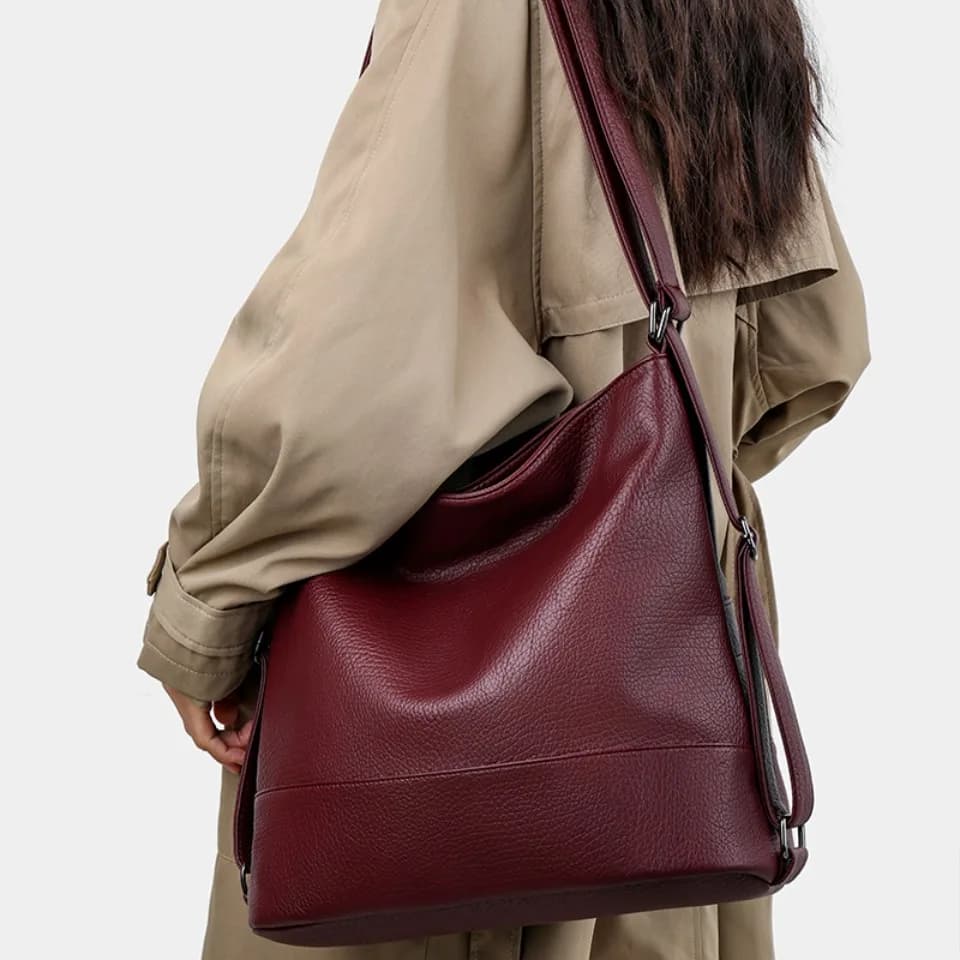 Sac à dos en cuir de qualité supérieure pour femmes, sac à dos de grande capacité pour les déplaceme