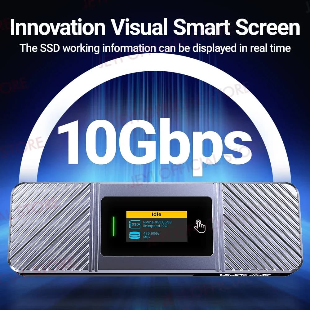 Boîtier JEYI Visual Smart M.2 NVMe NGFF SSD, prend en charge la Protection d'écriture 5s, réconnexio