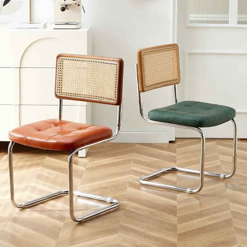Chaises de salle à manger modernes du milieu du siècle avec cadre en métal, chaise de loisirs de plu