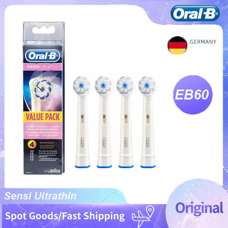 Oral B EB60 Sensi – têtes de brosse à dents électrique ultra-fines, poils souples et superfins, nett