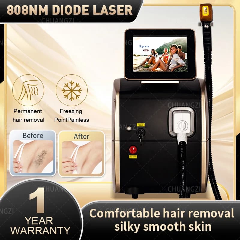 Appareil d'épilation laser à diode 808 nm 5000W pour le visage, Alexandrite, Épilation physique perm