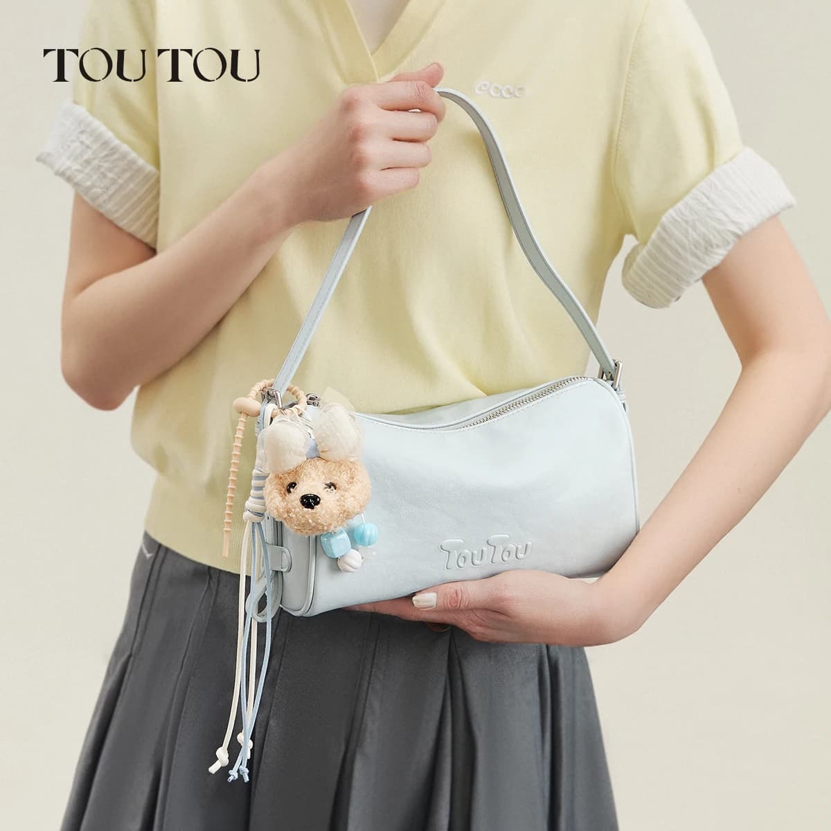 TOUTOU Nouveau sac cylindrique marron - Sac grande capacité, sac Boston style épaule/bandoulière, id
