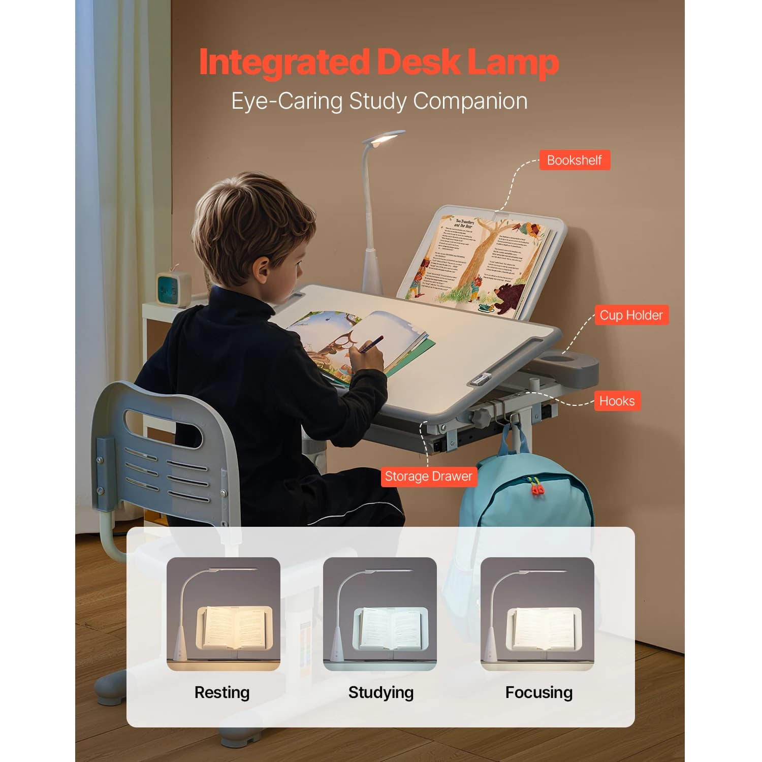 SucceBuy Ensemble chaise et bureau d'étude pour enfants Bureau d'étude et chaise pour enfants avec l