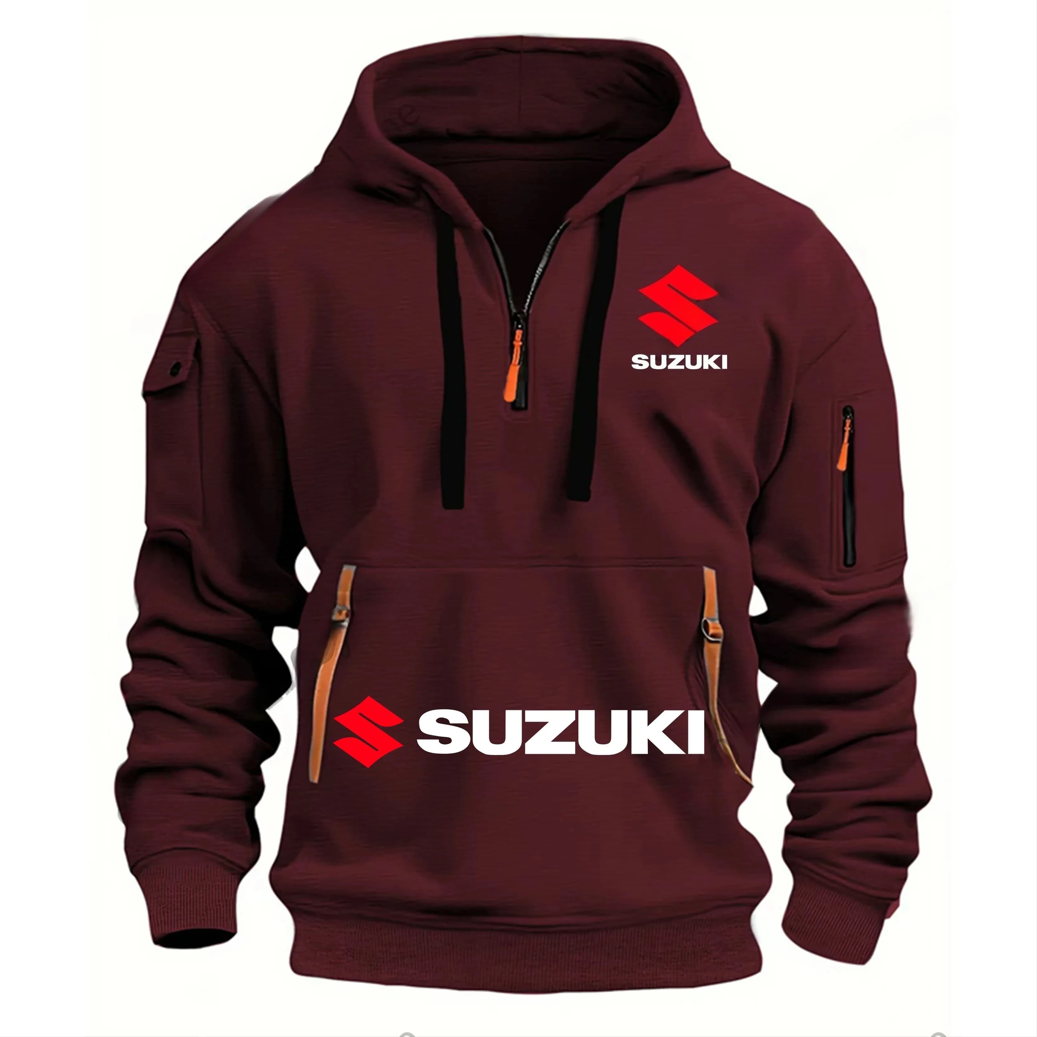 Suzuki – combinaison de moto d'extérieur à capuche pour hommes, douce, confortable, respirante, élég
