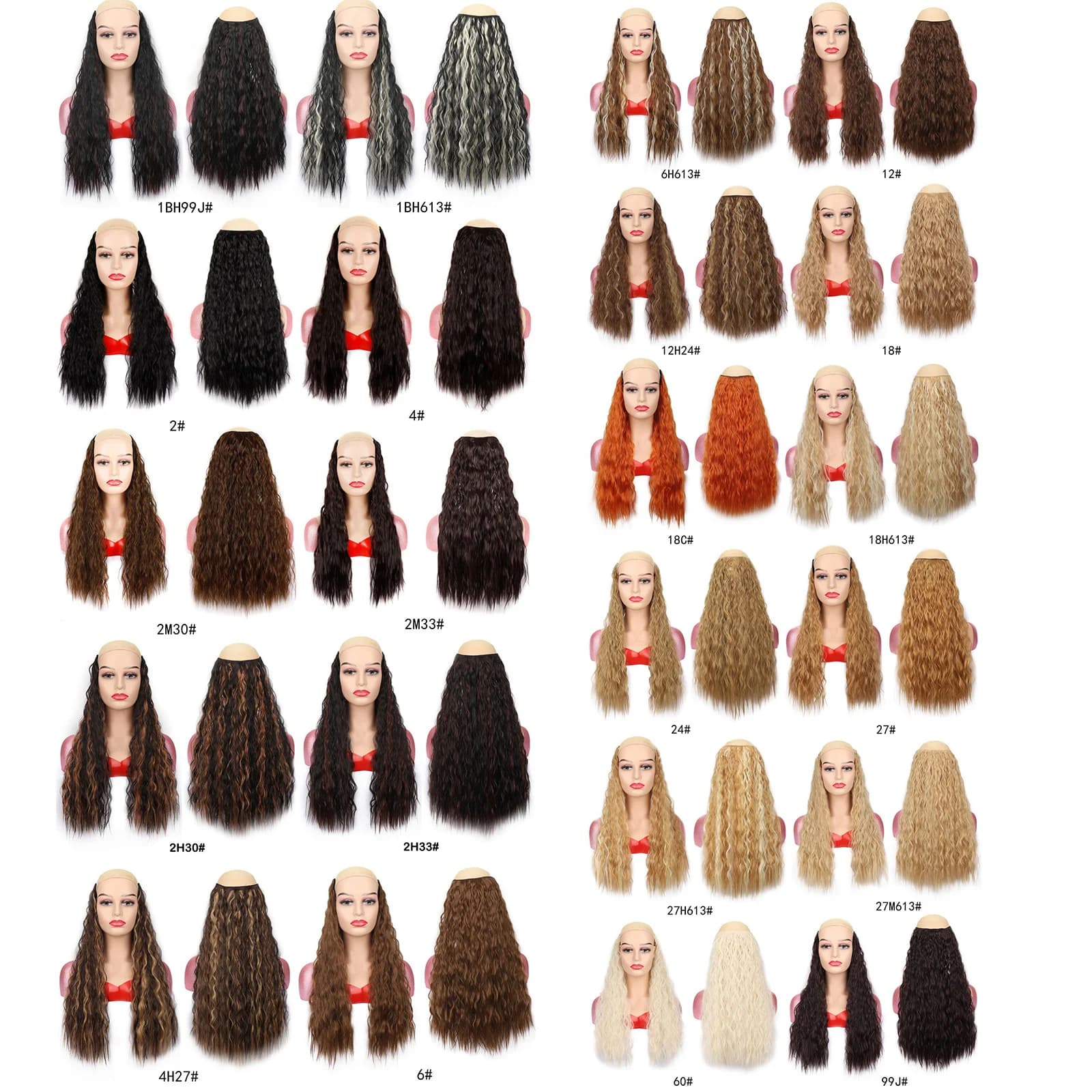 Jeedou-Extension Capillaire Synthétique Ondulée, Cheveux Longs Deep Wave, réinitialisation en Forme 