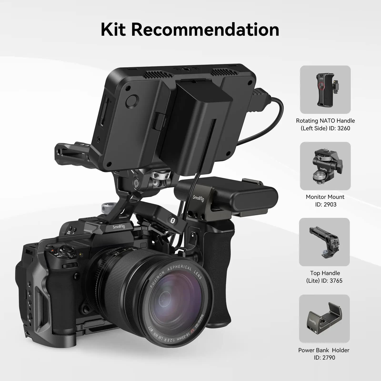 Cage de caméra SmallRig pour FUJIFILM X-H2 / X-H2S, plate-forme de caméra de fabrication vidéo en al