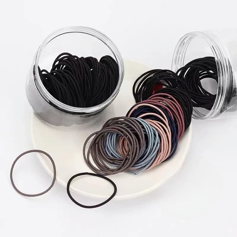 Bandeau élastique noir pour femmes, corde à cheveux pour filles, pince à queue de cheval de couleur 