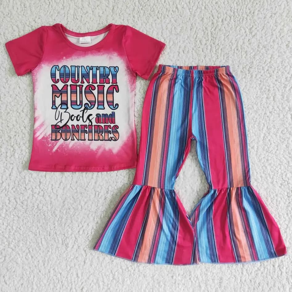 Vêtements pour bébés filles, chemise à manches courtes, motif léopard cloche, pantalon astronomique,