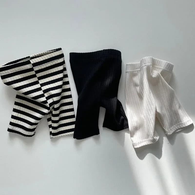 Été nouveaux enfants solide Shorts coton filles Leggings rayé bébé Stretch pantalon infantile enfant