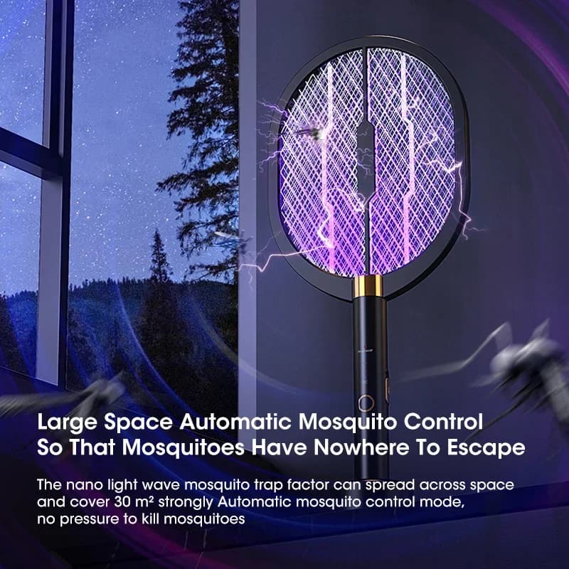 Lampe électrique anti-moustiques 3000V, lumière UV intelligente, Rechargeable, tapette à mouches, po
