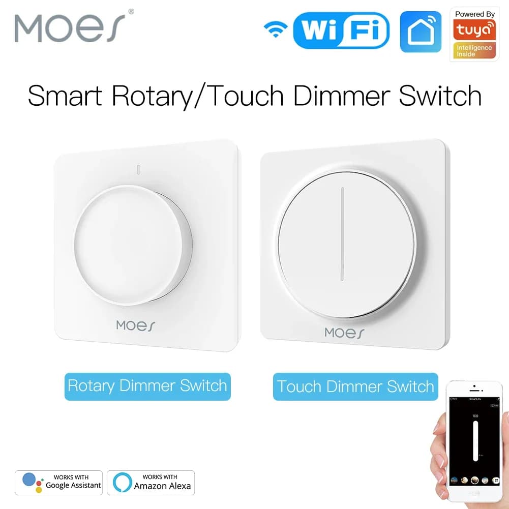 Joli variateur de lumière tactile intelligent WiFi, Smart Life, Tuya Andrea Remote Control, Alexa, G
