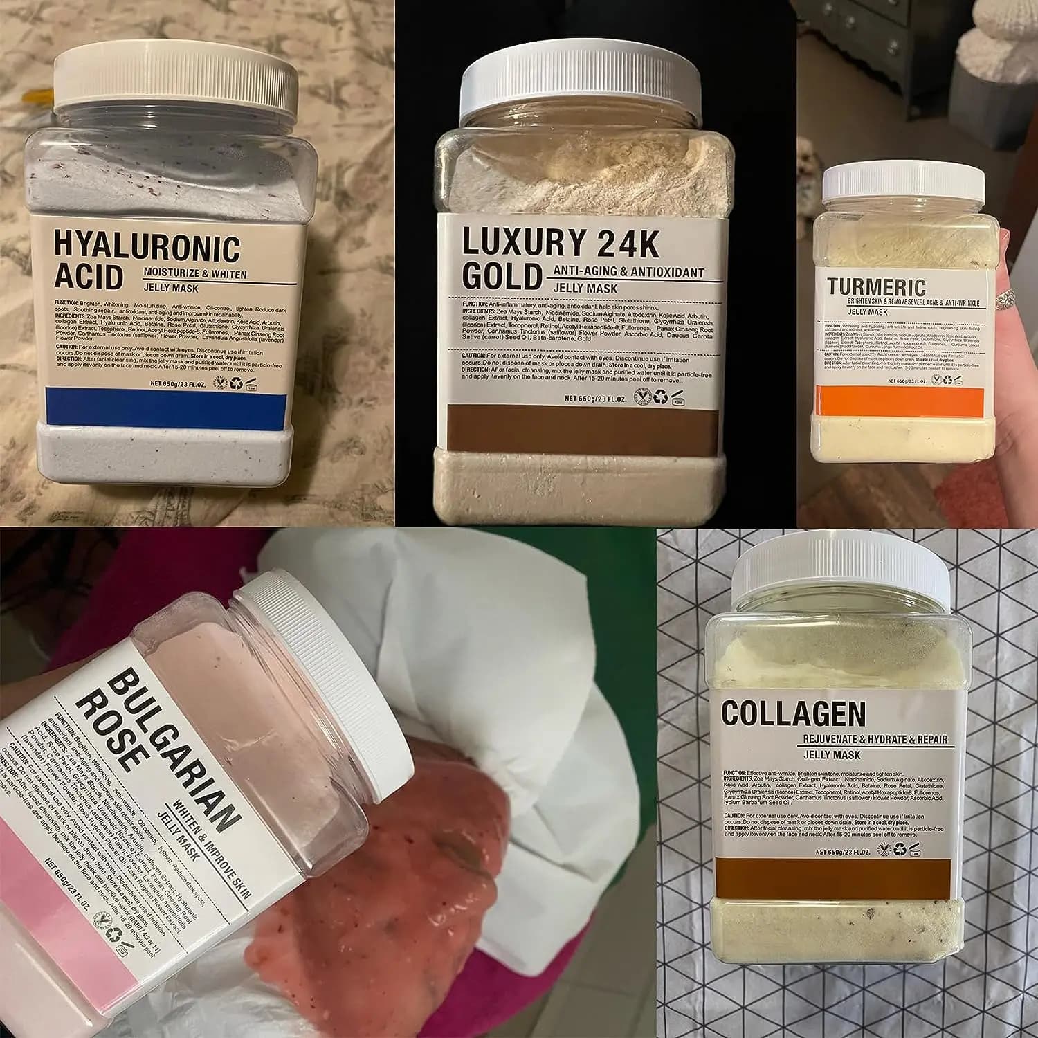 10 pièces gelée masque poudre en gros 650G professionnel masque poudre Salon de beauté utiliser des 