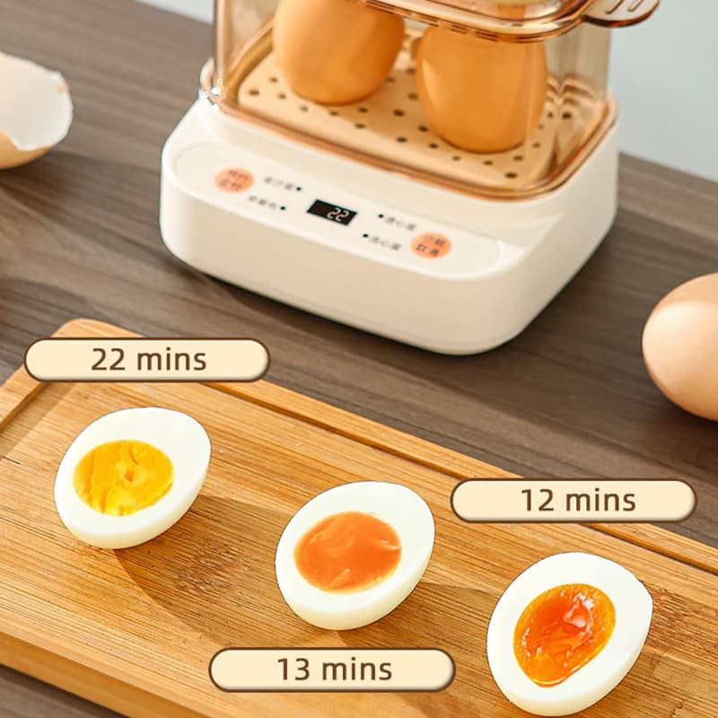 Chaudière à œufs électrique 120W, cuiseur à vapeur intelligent, Mini Machine à petit déjeuner, 2 œuf