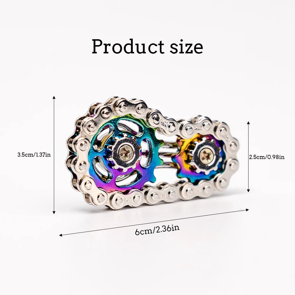 Pignons volant d'inertie gyroscope Fidget Spinner anti-stress anxiété chaînes de vélo en métal EDC S