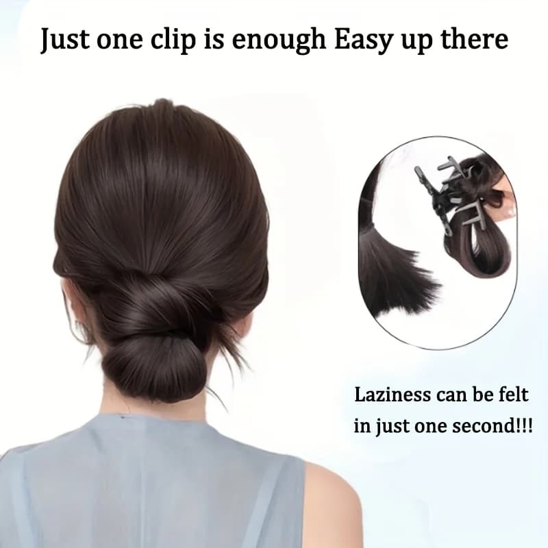 Perruque synthétique à tête sphérique basse de 4 pouces, une perruque chignon à clipser qui se conne