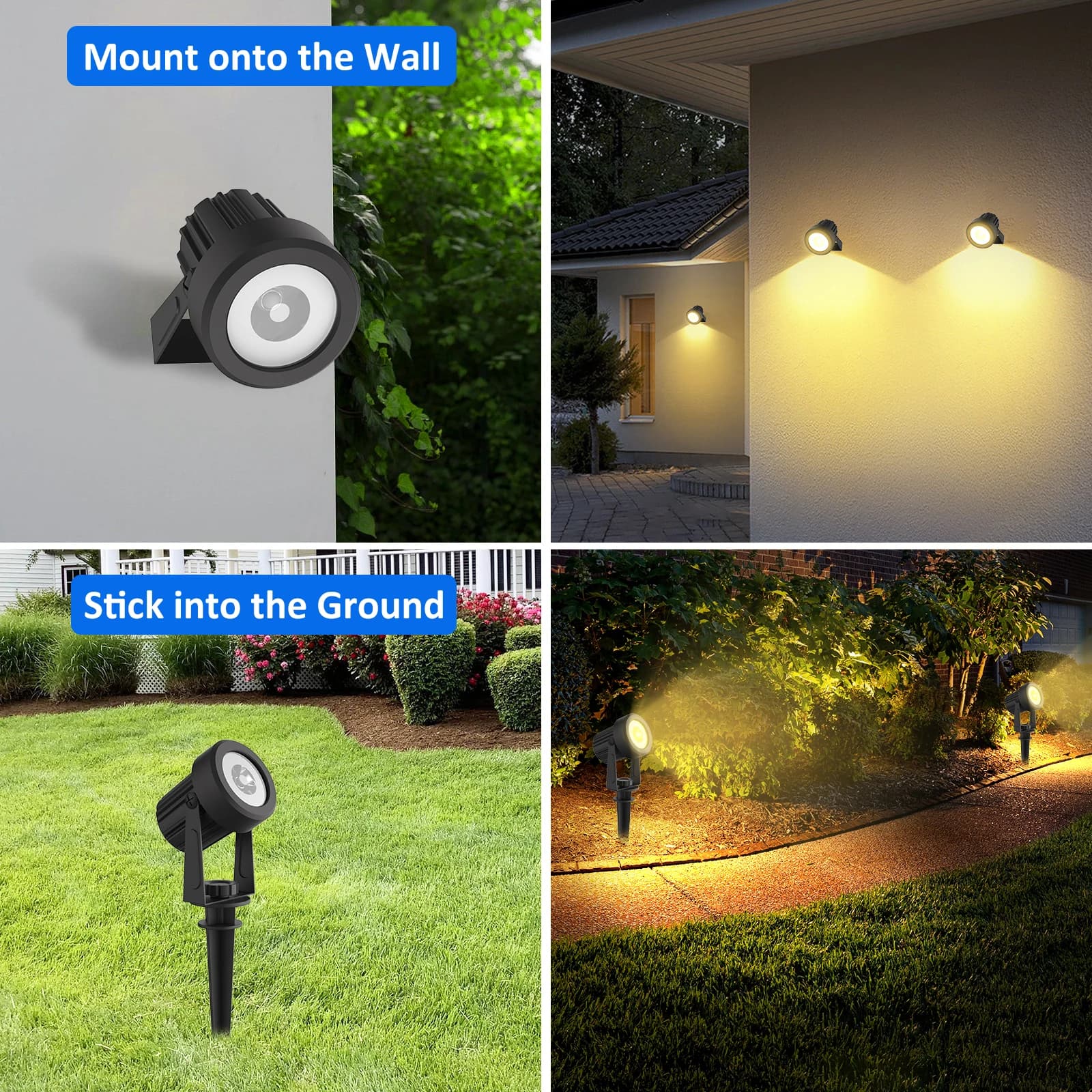 Lampe LED solaire imperméable conforme à la norme IP65, spot lumineux d'extérieur, rvb, idéal pour u