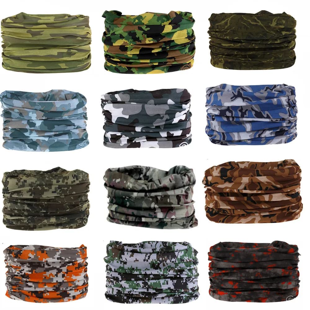 Camouflage sans couture magique Bandana cache-cou Paisley bandeau cyclisme pêche Tube visage bouclie