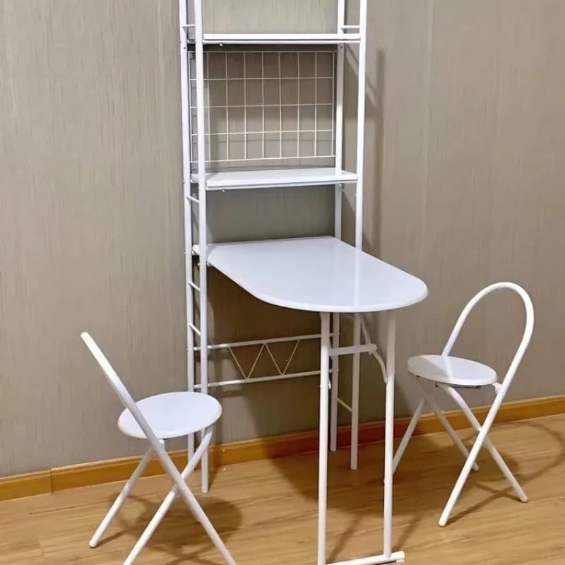 Combinaison table et chaise de séparation de cuisine, support de rangement mural, table et chaise pl