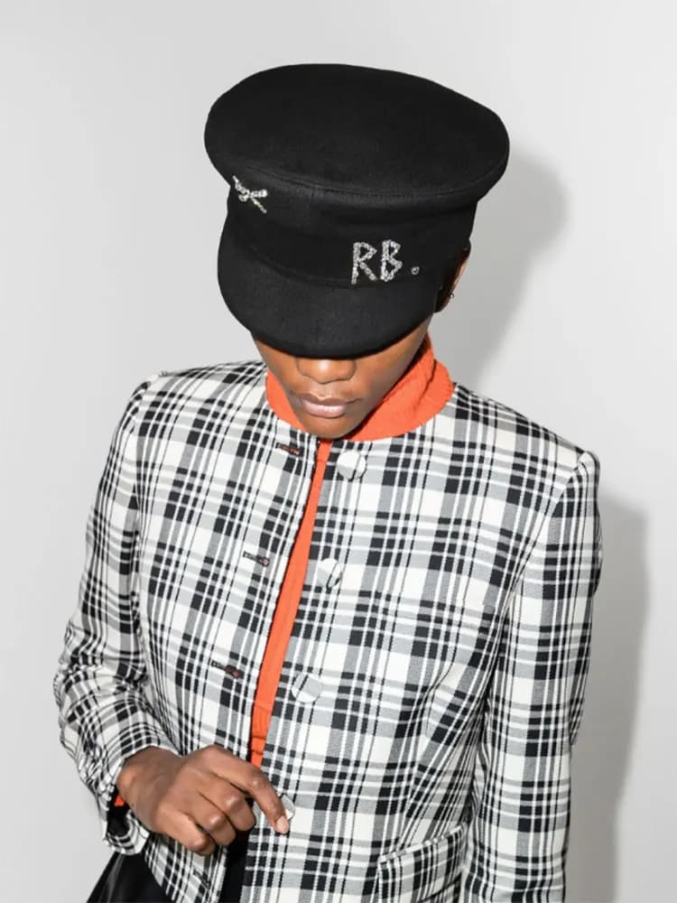 Casquettes gavroche en laine pour femmes, casquette plate avec lettre en diamant, chapeau de bureau 