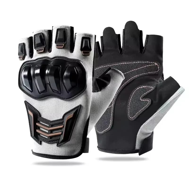 Gants de moto respirants, demi-doigt, résistants à l'usure, antidérapants, pour cyclisme en plein ai