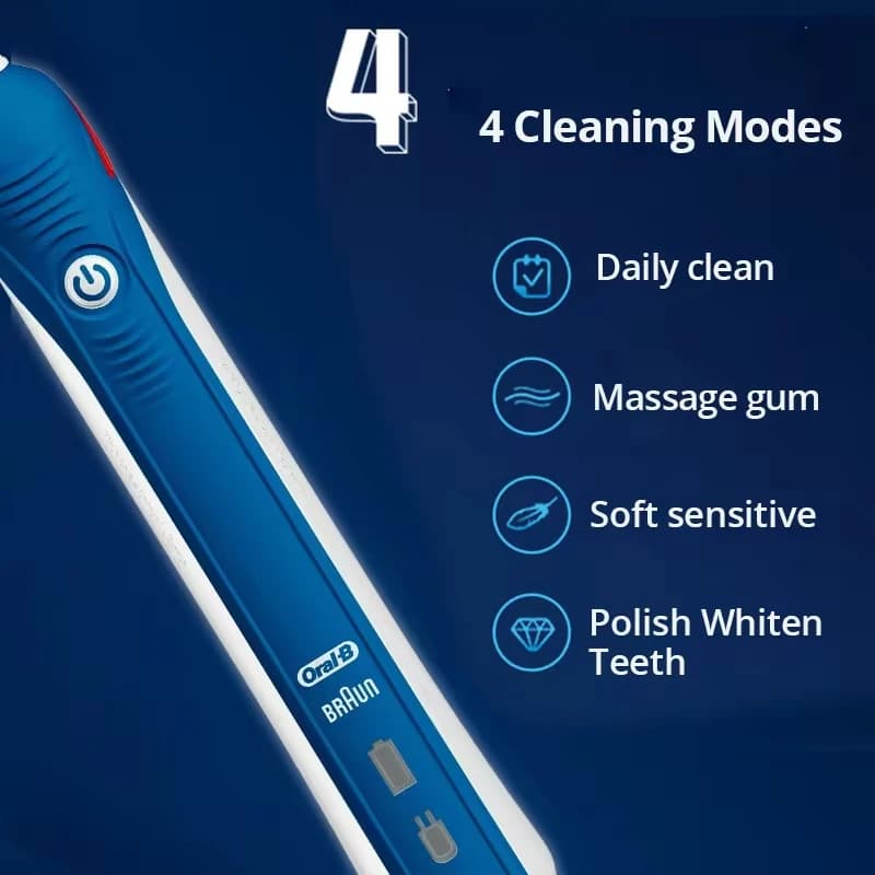 Brosse à dents électrique Oral B originale PRO 4000, capteur de pression 3D, nettoyage quotidien des