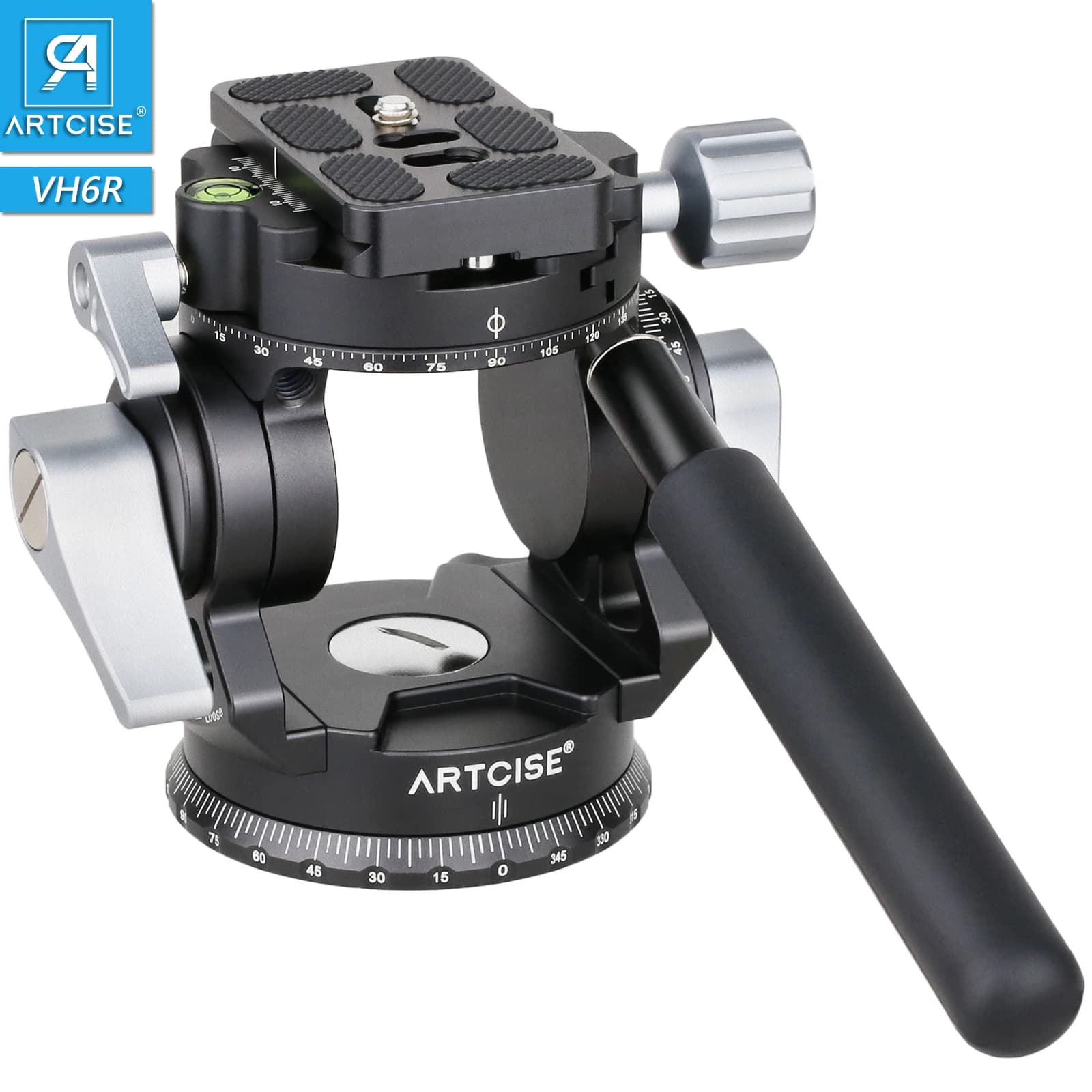 Artcise Nouvelle tête hydraulique vidéo creuse -51 ° +90 °   Tête vidéo fluide compacte légère CNC à