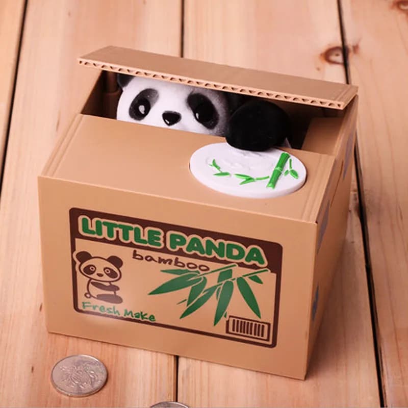 Boîte à monnaie Panda pour enfants, tirelire automatisée pour voleur de chat, jouet cadeau pour enfa