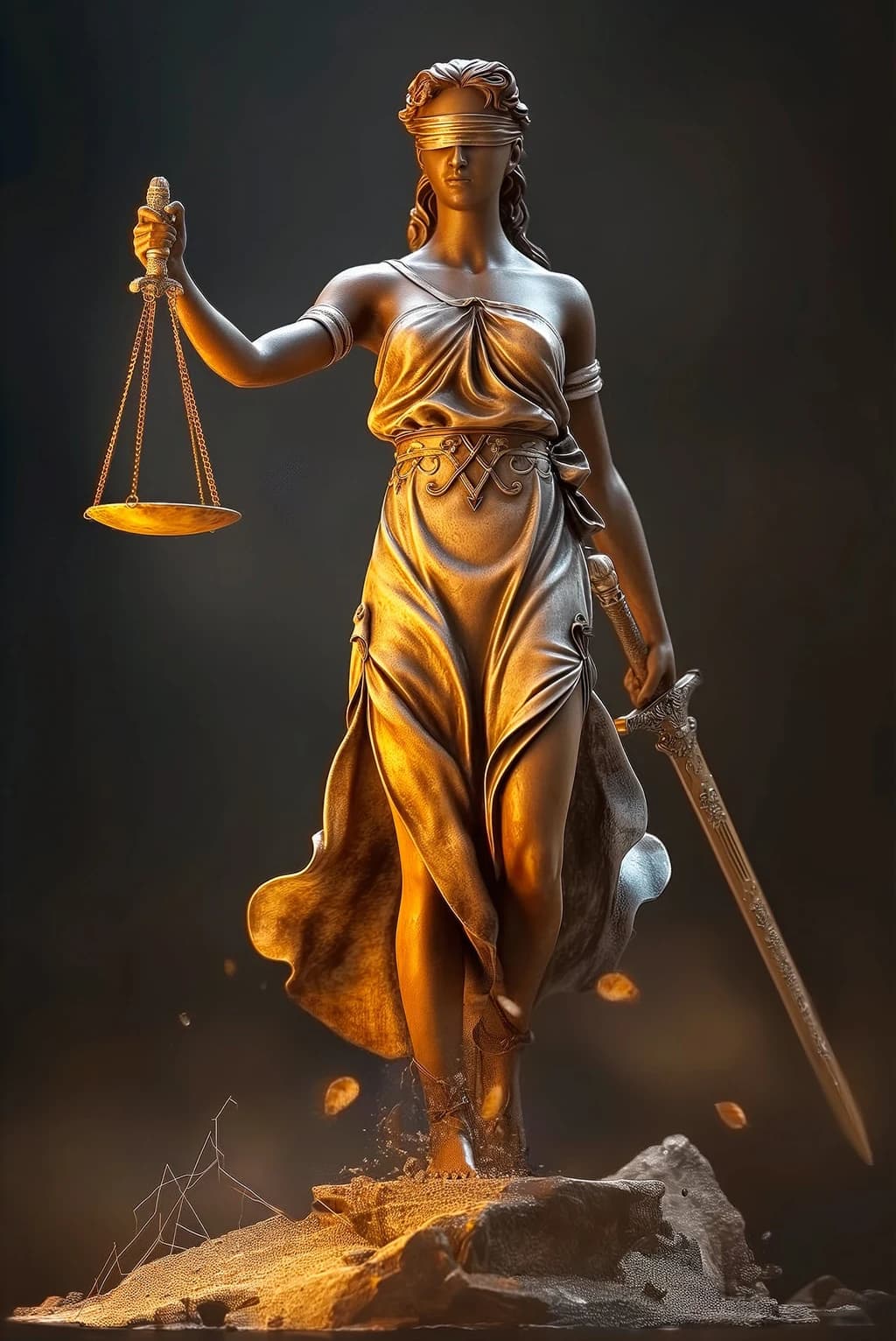 Affiche d'échelles de Justice de dame Justice, déesse de juge, Themis, peinture sur toile imprimée, 